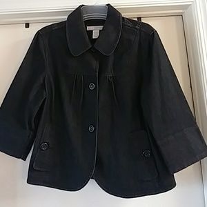 Misses Black Acid Wash Denim Jacket